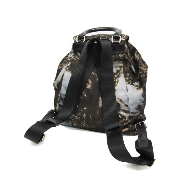 Re-nylon and saffiano leather backpack - View 4