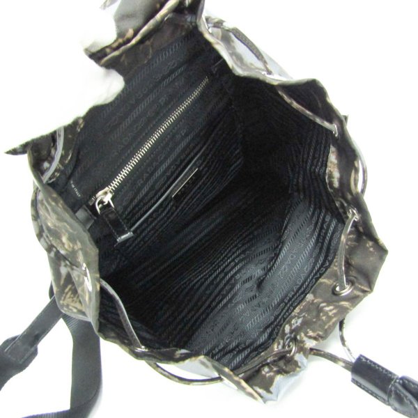 Re-nylon and saffiano leather backpack - View 5